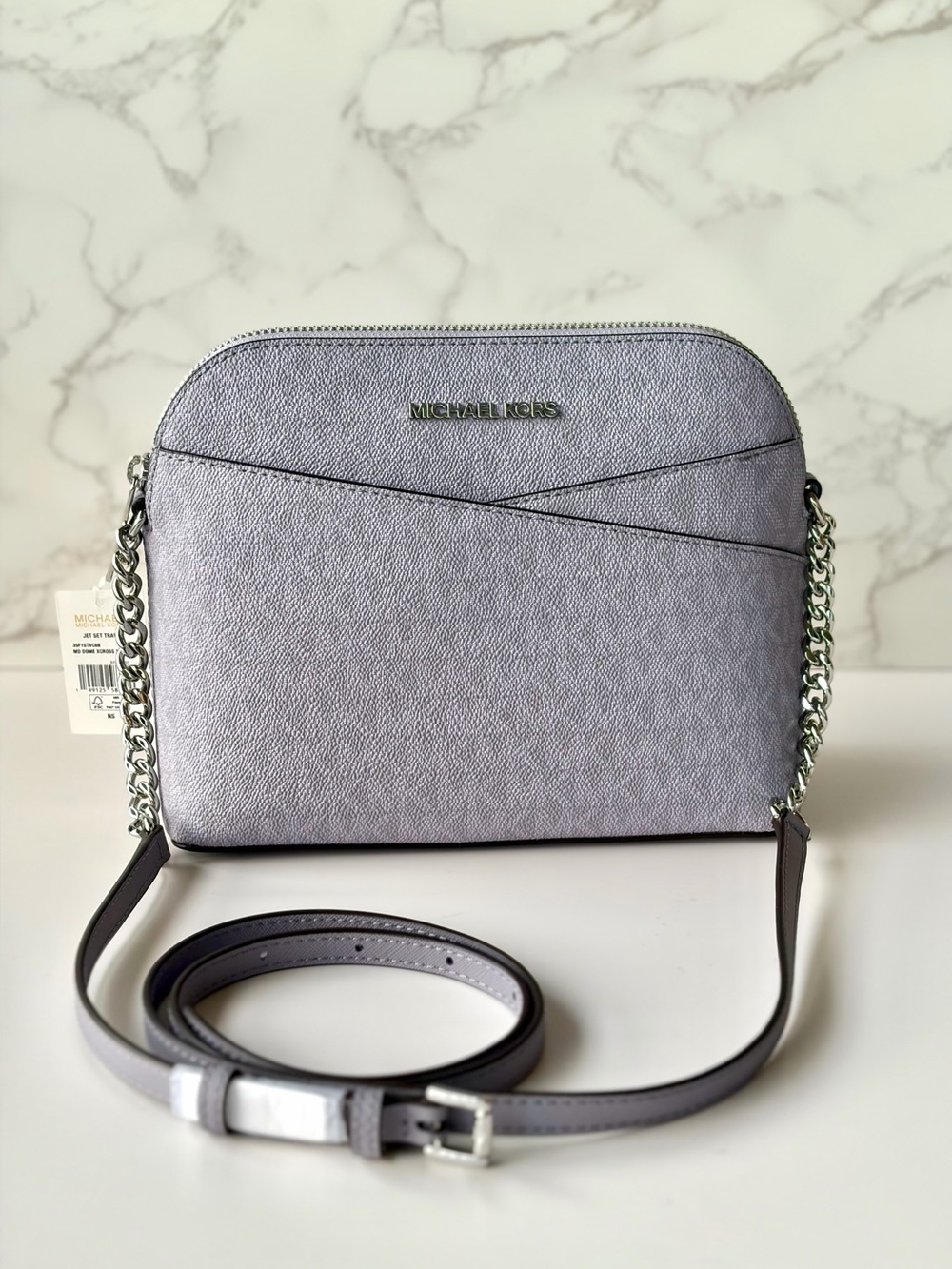 Michael Kors Jet Set Travel Medium Logo Dome Crossbody Bag - Picture 4 of 14